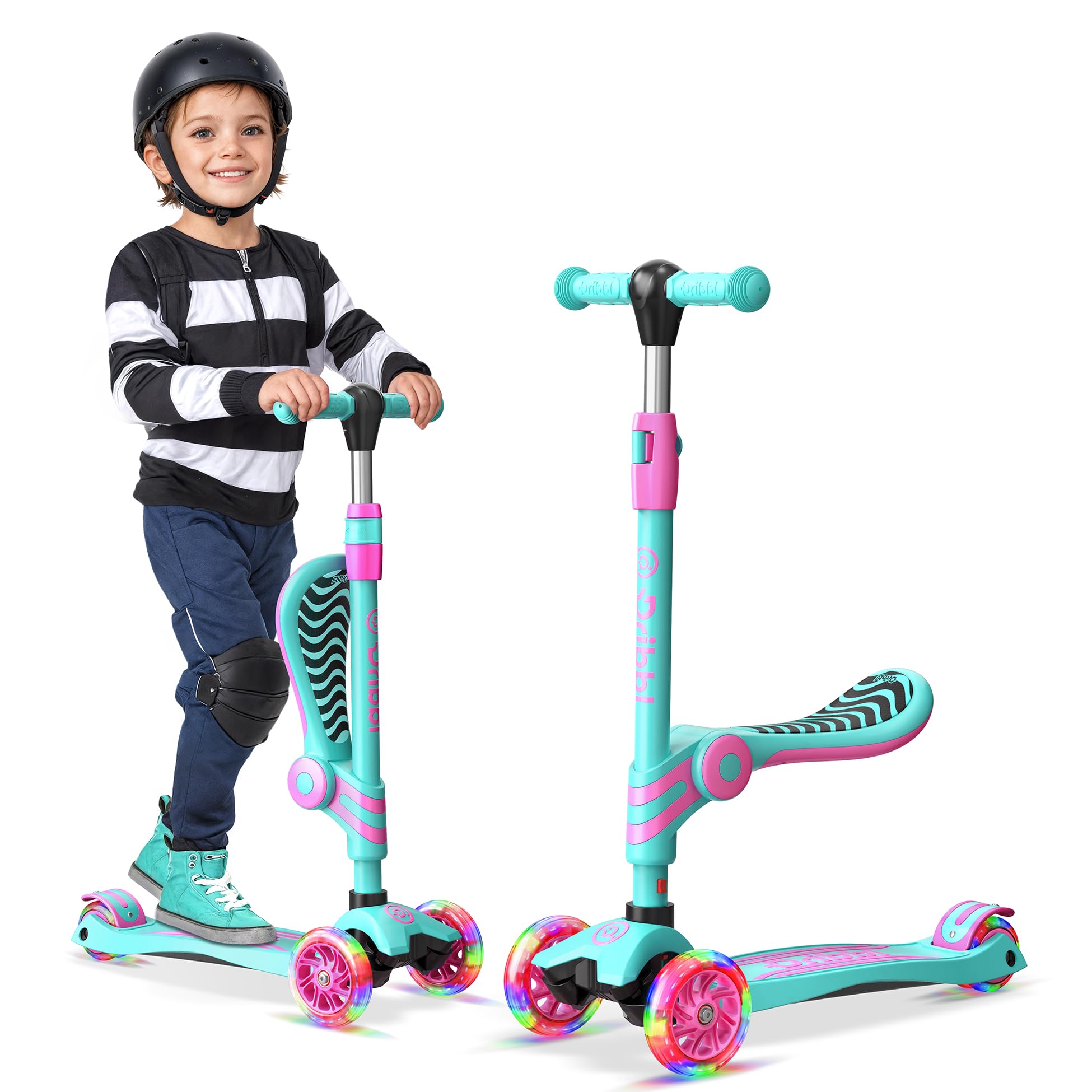 Amazon.com: Candy 3 Wheel Scooter with Seat for Kids, Light-Up
